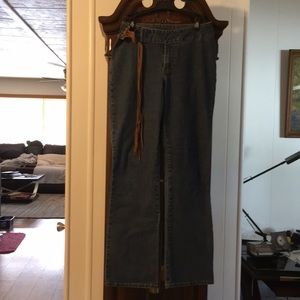 Vintage 90’s leather tie blue jeans